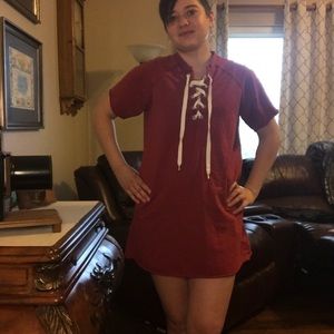 Umgee Red Tee-Dress